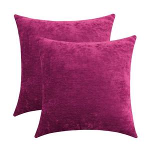 lot 18098 image: Jeneoo Decorative Fuschia Pink Throw Pillow Covers Rustic Farmhouse Super Soft Square Chenille Comfy Solid Cushion Couch Cases for Sofa Bedroom Chair (Set of 2, 18 x 18 Inches)