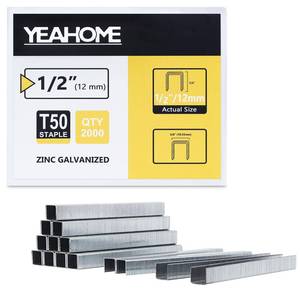 lot 18108 image: YEAHOME Heavy Duty Staples, 2000 Counts 12 inch T50 Staples, 20 Gauge Galvanized 38 Inch Crown Upholstery Staple for Pneumatic, Electric T50 Staple Gun
