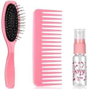 lot 18110 image: Civaner 3 Pieces Doll Wig Brush Set with Spray Bottle, Comb and Styling Accessories for 18 Inch Dolls(Light Pink)