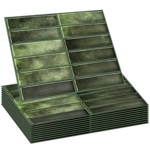 lot 18113 image: Drydiet 10 Sheets Tile Peel and Stick Backsplash 11.43 x 9 3D Wall Kitchen Stick on Tiles for Kitchen Marble Tiles (Green)