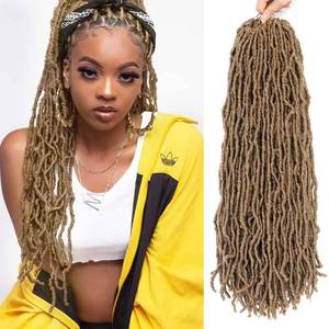 lot 18125 image: 24 Inch Soft Locs Crochet Hair 8 Packs Pre Looped Faux Locs Crochet Braids Goddess Locs Hair For Black Women24Inch 8pcs,27#