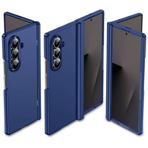 lot 18126 image: MAKAVO for Samsung Galaxy Z Fold 7 Case, Built-in Outer Screen Protector, Hinge Protection, Fold7 Slim Thin Full Body Hard Shockproof Phone Cover, Blue