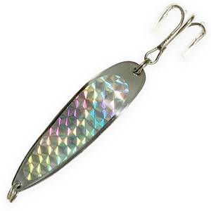 lot 18130 image: Crocodile Spoon Fishing Lures 1oz, 6 Pcs Silver Chrome with Treble Hooks, for Saltwater and Freshwater Fishing, Includes Sharp Hook Setup, Ideal for Tuna, Trout, Bass, Walleye, Halibut and More
