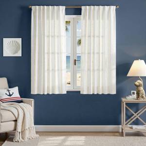lot 18133 image: jinchan Golden and White Striped Curtains 63 Inch Length for Living Room Bedroom Window Neutral Modern Farmhouse Linen Look Pinstripe Curtains Privacy Light Filtering Back Tab Rod Pocket 2 Panels Set