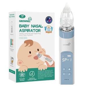 lot 18136 image: GROWNSY Nasal Aspirator for Baby, Electric Nose Aspirator for Toddler, Baby Nose Sucker, Automatic Nose Cleaner with 3 Silicone Tips, Adjustable Suction Level, Music and Light Soothing Function, Blue