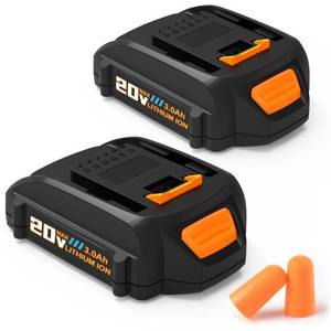 lot 18384 image: rebicacate 2Pack 3.0Ah Battery Replacement for 20V PowerShare Lithium Battery for WA3520 WA3525 WA3575 WG151s WG155s WG251s WG255s WG540s WG545s WG890 WG891