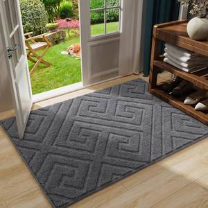 lot 18387 image: AROGAN Washable Indoor Door Mat Entrance, Low Profile Entry Rugs for Inside House Rubber Backing, Absorbent Muddy Shoe Dirt Doormat for Enterway, Floor Front Back Door(32x20 inches, Grey)