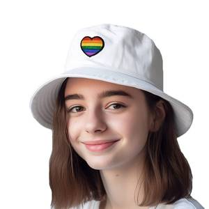 lot 18388 image: Rainbow Pride Bucket Hat for Men Women Embroidered Parade Gift White