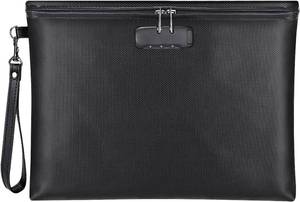 lot 18397 image: Fireproof Document Bag with Lock, ZOOPIP 14.3x10.2in Fireproof and Waterproof Money Bag with Zipper Closure, Storage Pouch for A4 Letter Size Document, Cash, Cell Phone, Tablet, Credit Card,Passportin