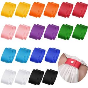 lot 18400 image: Dingion 20 Pairs softball sleeve holders for women Sports t shirt sleeve Clips with Snaps Gymnastics Soccer Straps ties Scrunchies for Shirts, 10 Colors