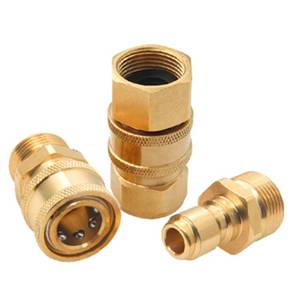 lot 18422 image: MIZORLIE Pressure Washer Adapter Set,M22-15swivel Male Thread Fitting, 38 Quick Connect kit fits 34in standard hosest,5000 PSI4PCS)in