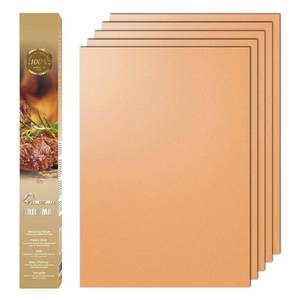 lot 18429 image: AOOCAN Copper Grill Mat Set of 5 - Non-Stick BBQ Outdoor Grill, Copper Grilling Mats Reusable and Easy to Clean, Works on Electric Grill Outdoor Gas Charcoal BBQ as Seen on TV-15.75 x 13 Inch
