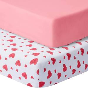 lot 18440 image: GUNTAIL Pack and Play Sheets Fitted, 2 Pack Pack n Play Sheets for Graco Pack n Play Mattress, Unisex Playard Sheets for Boys Girls (Love and Pink, 38 X 26 Inch)