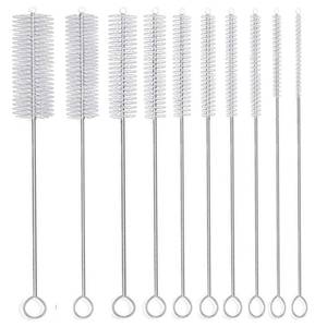 lot 18441 image: Long Straw Brush, Nylon Pipe Tube Cleaner 8-ihch 10 Different Diameters Set of 10