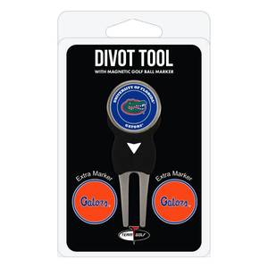 lot 18443 image: Team Golf NCAA Florida Gators Divot Tool Pack With 3 Golf Ball Markers Divot Tool with 3 Golf Ball Markers Pack, Markers are Removable Magnetic Double-Sided Enamel