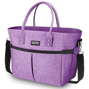 lot 18446 image: UYLIA Lunch Bags for Women,Insulated Lunch Tote Bag with Adjustable Shoulder Strap, Lunch Box with Drinks Holder for Adults Men Work Picnic Beach Workout (Purple, Large)