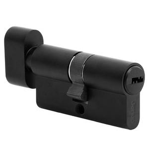 lot 18464 image: Jeriup 60mm (251025) Oil Rubbed Bronze (Black Color) Euro Profile Cylinder with 5 Keys (dimple), Single Open Copper Lock Cylinder, Anti-Rust Corrosion Resistant Anti-Theft