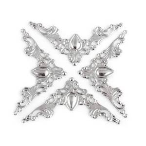 lot 18480 image: Hilitand 20pcs Antique Metal Corner Protectors - Decorative Corner For Book Furniture Dressers Jewelry Boxes (Silver White)
