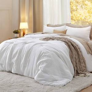 lot 19035 image: Bedsure TwinTwin XL Comforter Set, White Soft Prewashed Bedding for All Seasons, 2 Pieces GentleSoft Warm Down Alternative Bed Set, 1 Lightweight Comforter (68x88in) and 1 Pillowcase (20inx26in)in