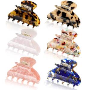 lot 20173 image: WILLBOND 6 Pieces Medium Hair Claw Clips for Thin Hair 2.6 Inch Tortoise Shell Clip Banana Jaw Hairpin French Style Barrettes Head Accessories for Women Girls(Stylish Patterns)