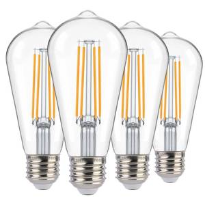 lot 20188 image: FLSNT Dusk to Dawn Outdoor Sensor ST19 LED Light Bulb, 7W (60W Eqv.), 800LM,Vintage Filament E26 Base, Auto OnOff Photocell Automatic for Energy-Efficient Outdoor Lighting, 2700K Soft White, 3 Pack