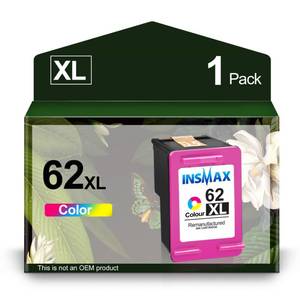 lot 20189 image: INSMAX 62XL Color Ink Cartridge C2P07AN Replacement for HP62 62 XL Ink Work for Envy 7640 5660 5540 5640 OfficeJet 5746 5740 5743 200 250 258 Printer (1 Color)