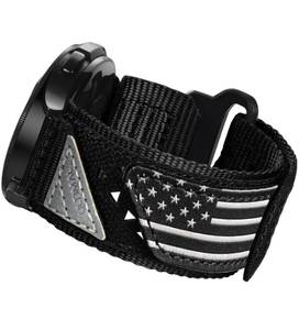 lot 6260 image: Compatible with Samsung Galaxy Watch 7 6 5 4 FE 40mm 44mm6 Classic 43mm 47mm5 Pro 45mm4 Classic 42mm 46mm, 20mm Nylon Adjustable Sports Strap for Men Women (BLACK USA FLAG, L)
