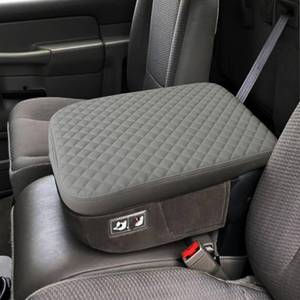 lot 6266 image: Zxiaochun Center Console Cover Compatible with 2002 2003 2004 2005-2012 Dodge Ram 1500 2500 3500 Jump Seat Console, Armrest Lid Leather Protective Covering (Gray)