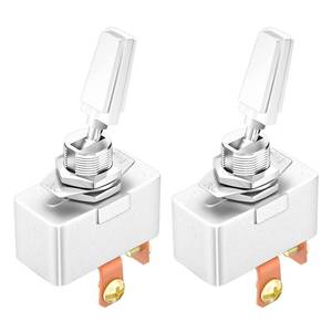 lot 6268 image: DaierTek Heavy Duty 50 Amp 12V Toggle Switch Automotive 2 Position ON Off Rocker Switch SPST 2 Pin Metal Chrome Plated Screw Terminal (2pcs)