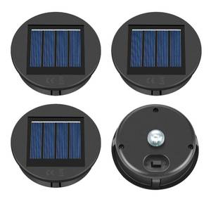 lot 6283 image: ELUTENG Solar Light Replacement 4 Pack (Top Size 3.15 inch, Bottom Size 2.76 inch) LED Solar Lantern Light Lids Outdoor Waterproof Replacement Solar Light Tops Warm White LED