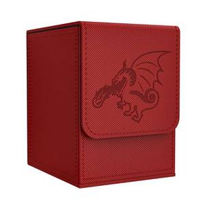 lot 6311 image: Zettokete Card Deck Box with 2 Dividers, MTG Commander Deck Box Holds 100 Double-Sleeved Cards, Leather Magnetic Deck Case Compatible with Magic TCG CCG Cards, RedDragon