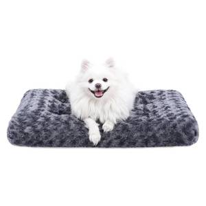 lot 6324 image: KSIIA Washable Dog Bed Deluxe Plush Dog Crate Beds Comfy Kennel Pad Anti-Slip Pet Sleeping Mat for Large, Jumbo, Medium, Small Dogs Breeds, 23 x 18in, Dark Greyin