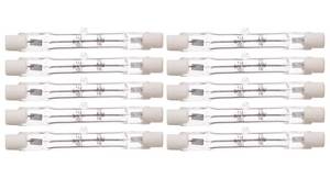 lot 6368 image: (Pack of 10) J Type 100 Watt 78 mm Q100 T378mm (3.07 Inches) 120 Volt R7S Base Halogen