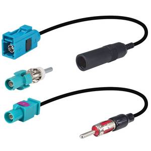 lot 6371 image: onelinkmore Car Antenna Universal Vehicle Radio Stereo AM and FM Antenna Connector Cable Fakra Z Male Female to DIN Plug Connector Cable for Car Stereo Audio HD Radio Head Unit CD Media Player Receiver