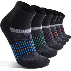 lot 6377 image: Anlisim Merino Wool Quarter Hiking Socks Compression Warm Thermal Winter Thick Cushion Running Moisture Wicking No Show Socks Gifts Stocking Stuffers for Women Men 6 Pairs(Black Mixed,L)