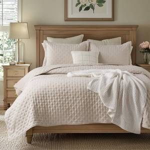 lot 6431 image: Bedsure Quilts Queen Size - Ultra Soft Queen Quilt Bedding Set for Modern Farmhouse Bedroom Decor, Lightweight All-Season Comforter with 2 Pillow Shams, Natural Summer Bedspread Coverlet 90x96 Inch