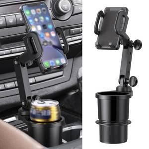 lot 6441 image: Flygun 1 PC Mobile Phone Mount, Adjustable Cup Holder, Multifunctional Beverage Can Holder, Shockproof Automotive Kit, Non-Slip Vehicle Decoration, Universal for Most Cars, Trucks, SUVs (Black)