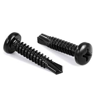 lot 6446 image: #10 x 1 Pan Head Self Tapping Screws Sheet Metal Screws, Stainless Steel 410, Black Finish, 100 PCS