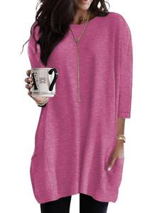 lot 6454 image: Dressy Tops for Women,Blouses Plus Size 34 Sleeve Shirts Tunics Tops for Leggings Business Casual Work Outfits Fashion 2025 Fall Tops Flowy(Hot Pink,M)