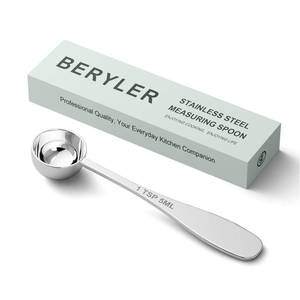 lot 6461 image: BERYLER 1PCS 1tsp(13tbsp, 5 ml) Single Measuring Spoon, Stainless Steel Individual Teaspoon, Metal Measure Scoop with Gift Box