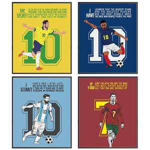 lot 6462 image: Motivational Soccer Room Decor Inspirational Quotes Sports Posters - Set of 6 (8x10 In)