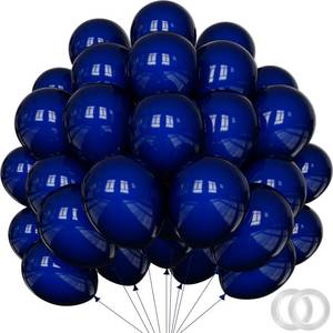 lot 6471 image: 100 Pack 12 inch Navy Blue Latex Balloons - Round Dark Blue Balloons for Birthday Party, Graduation, Wedding, Anniversary, Baby Shower Decorations