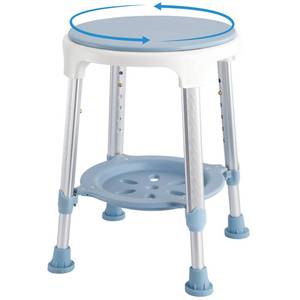 lot 9616 image: KSITEX Shower Chair Stool for Inside Shower, Small Corner Plastic Stool for Shower 300 Lb,360° Swivel Bath Shower Seat for Seniors Adults Sitting, Adjustable Bathtub Stool with Storage Tray
