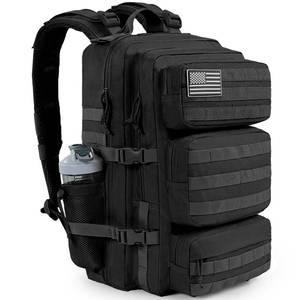 lot 9619 image: kookoomia 50L Military Tactical Backpack Large Day Backpack for Men Molle Army 3 Days Assault Pack Bug Out Bag Water Resistant and Heavy Duty Hiking Treeking Rucksack - Black