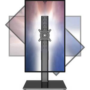 lot 9638 image: Single Monitor Stand Freestanding 27-43 Inch Monitor Arm Curved Screen Monitor Mount Tempered Glass Base Adjustable Motion Tilt -15° to 10° Swivel �45° Rotation 360° Weight Capacity 77lbs HT05B-003