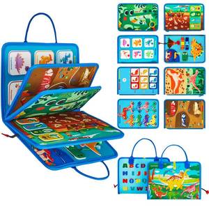 lot 53200 image: FACTORY SEALED - Kickduck Busy Board Montessori Toys for 3 4 Year Old Boys & Girls Birthday Gifts, Educational Activity Sensory Board Preschool Learning Toys for Toddlers, Travel Toys for Airplane Car (Dinosaur) - Retail $23
