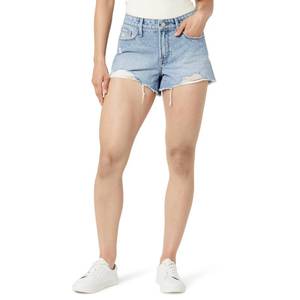 lot 53201 image: FACTORY SEALED - The Drop Womens Arin Distressed Denim Short, Medium Indigo, 29