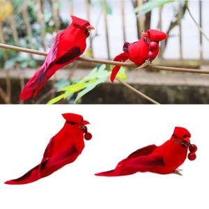 lot 53223 image: FACTORY SEALED - 2pcs Red Cardinal Birds Christmas Ornaments for Tree, Yard, Patio & Wreath Designs (2pcs)