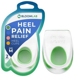 lot 53292 image: FACTORY SEALED - BloomLab Gel Heel Pads - 2 Pcs Heel Cups for Heel Pain, for Plantar Fasciitis Bone Spurs Pain Relief Protectors of Sore or Bruised Feet, Foot Pain Relief Support Comfort Cushion Insoles for WomenMen