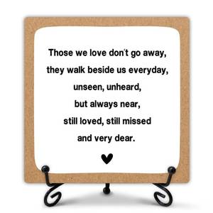 lot 53342 image: FACTORY SEALED - Funny Desk Decor, Those We Love Dont Go Away Wooden Sign with Stand, Cute Desk Cubicle Accessories, Desk Decor for Women, Funny Signs for Office Bedroom Desk Decoration Shelf-A28